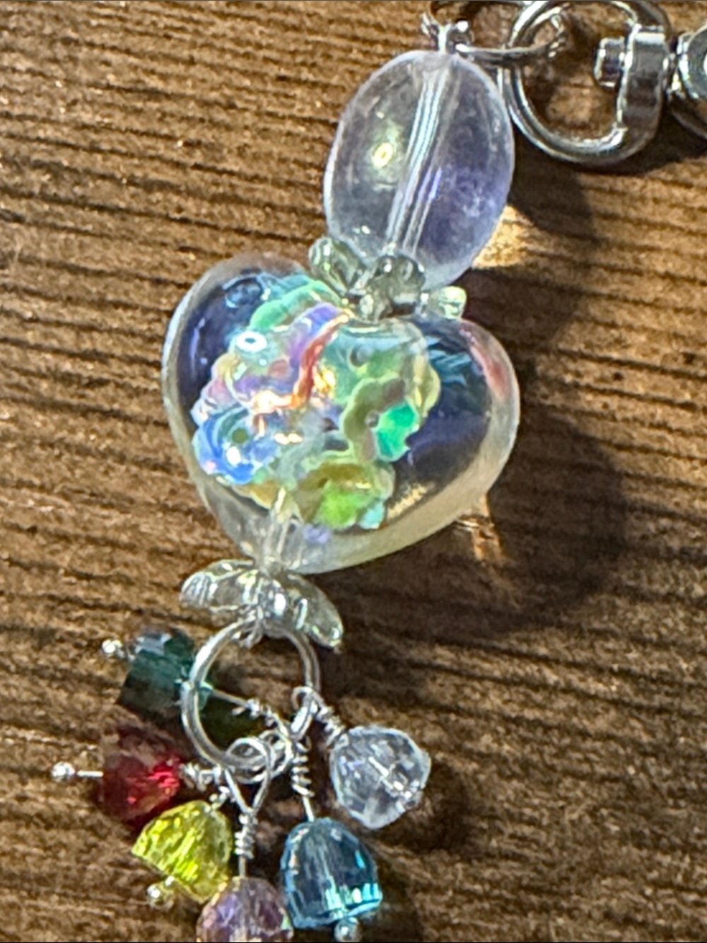 Beautiful Multicolor Heart Bead Bag Charm - Picture 5 of 5